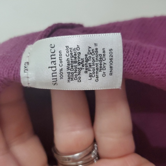 Sundance Washed Purple Cotton V-Neck Sweater Size Extra Small Oversized - Picture 6 of 10